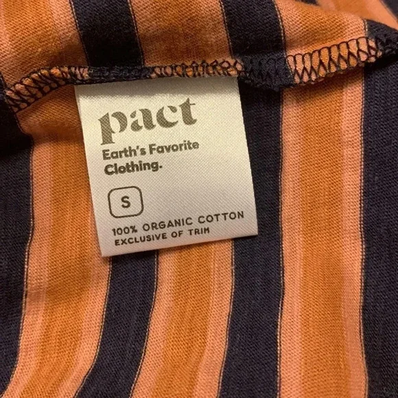 PACT Easy Slub Twist Back Long Sleeve Shirt in Harvest Stripe - Picture 5 of 7